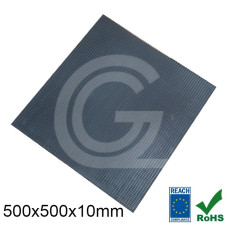 Anti vibration mat | Black | 500x500x10mm | 45° Shore